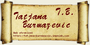 Tatjana Burmazević vizit kartica
